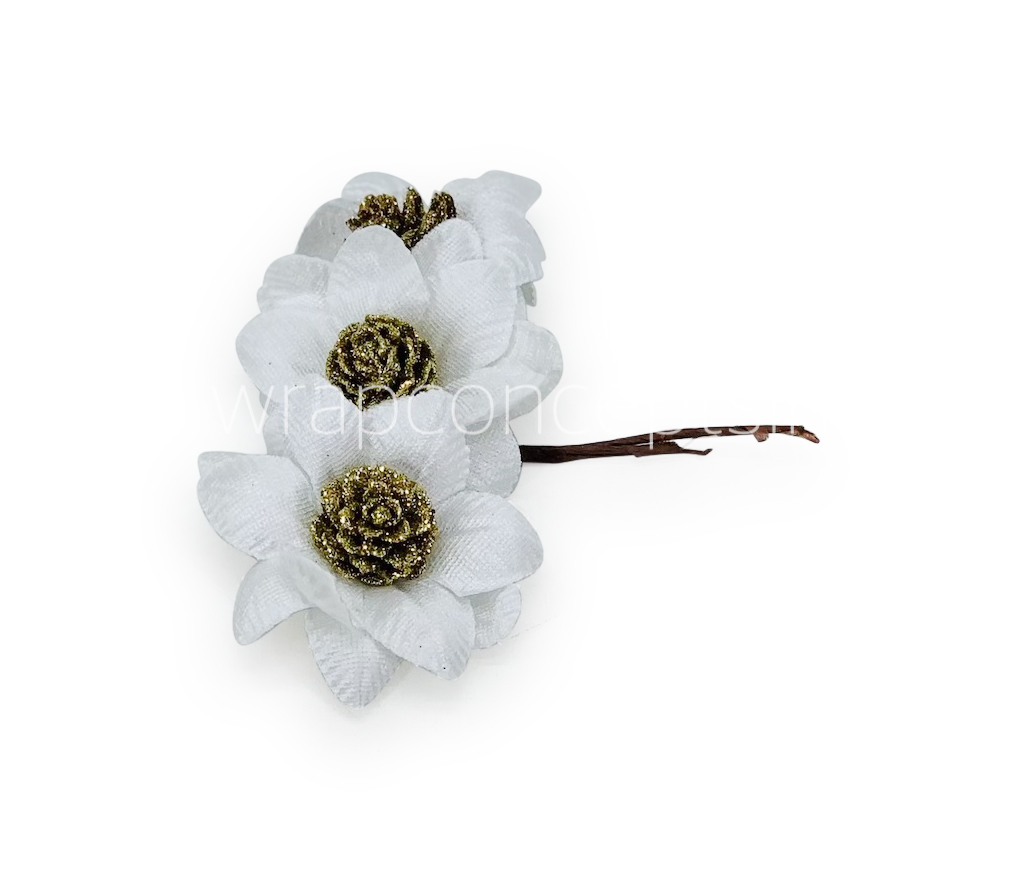 White Flowers with Glitter Pine
