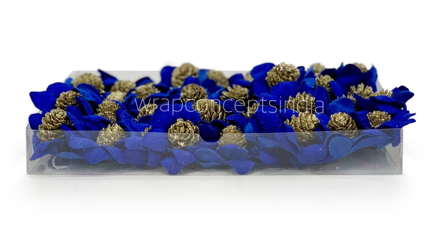 Egyptian Blue Flowers with Glitter Pine