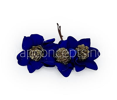 Egyptian Blue Flowers with Glitter Pine