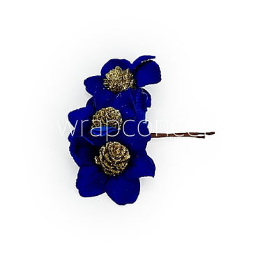Egyptian Blue Flowers with Glitter Pine