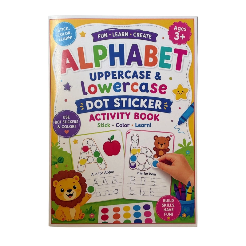 Alphabet Dot Sticker Activity Book for Kids — A5 SIZE — 500+ Dot Stickers Included