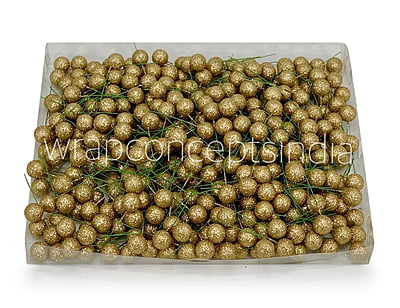 Glitter Pearls Sticks - Gold