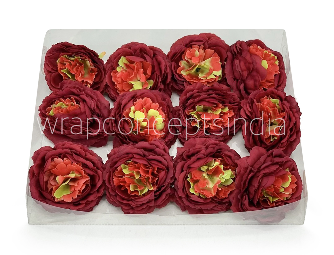 Ornate Peony - Maroon Shaded