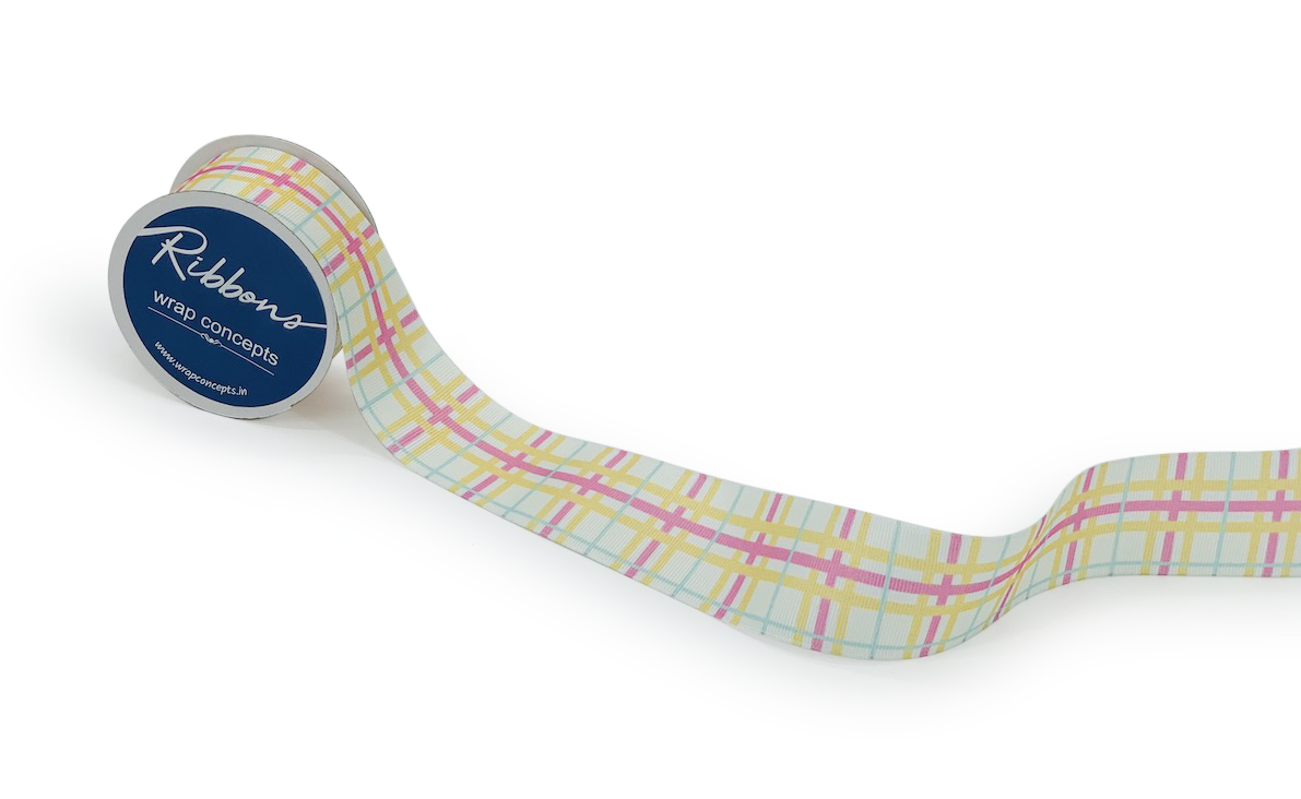 Plaid Ribbon - Blue & Sea Green