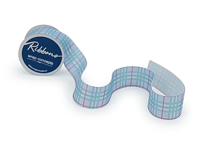 Plaid Ribbon - Blue & Sea Green