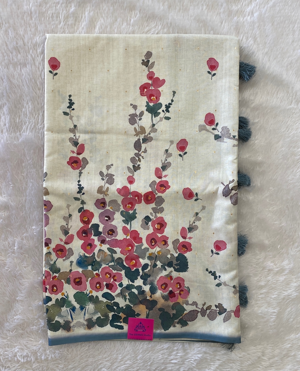 Apsara – Digital Floral Printed Semi Tussar Sarees SWS91