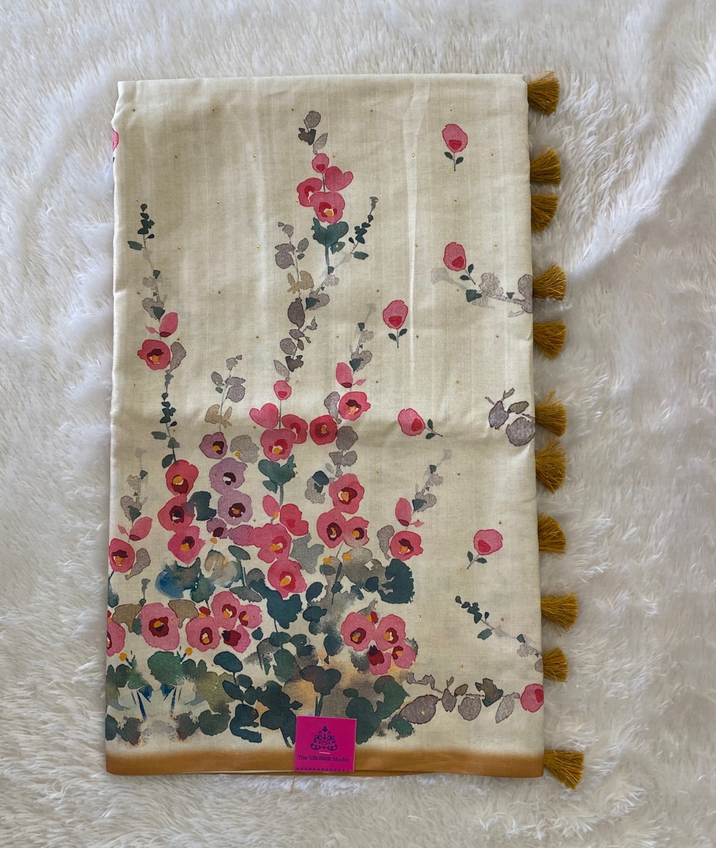 Apsara – Digital Floral Printed Semi Tussar Sarees SWS91