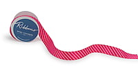 Diagonal Stripe Ribbon - Baby Pink & White