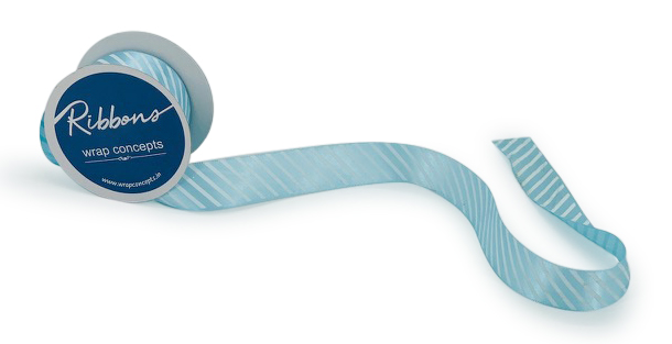 Diagonal Stripe Ribbon - Baby Pink & White