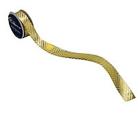Zigzag Gold Foil Satin Ribbon - 25 mm