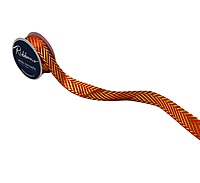 Zigzag Gold Foil Satin Ribbon - 25 mm