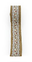 Natural Jute Ribbon with floral & lace center