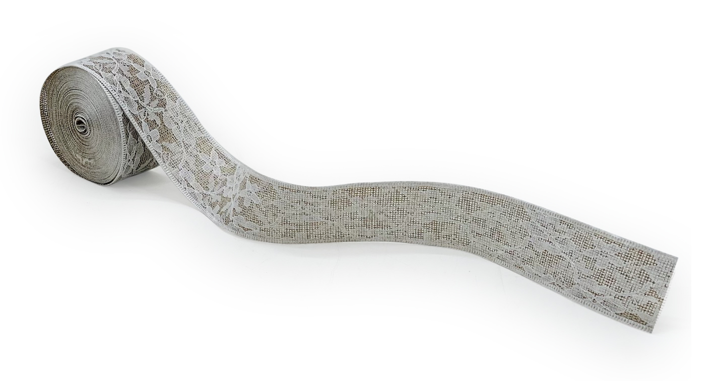 Natural Jute Ribbon with Net Lace