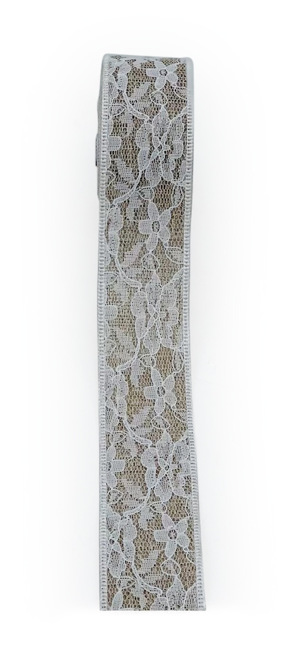 Natural Jute Ribbon with Net Lace