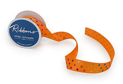 Rainbow Foil Polka Dot Ribbon