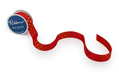 Rainbow Foil Polka Dot Ribbon