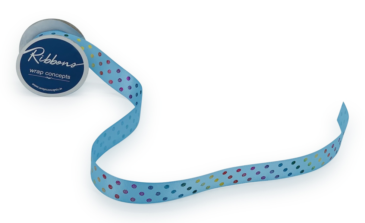 Rainbow Foil Polka Dot Ribbon