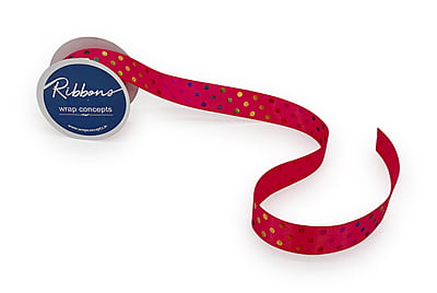 Rainbow Foil Polka Dot Ribbon