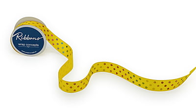 Rainbow Foil Polka Dot Ribbon