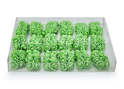 Green Foam Rose with Net on stick