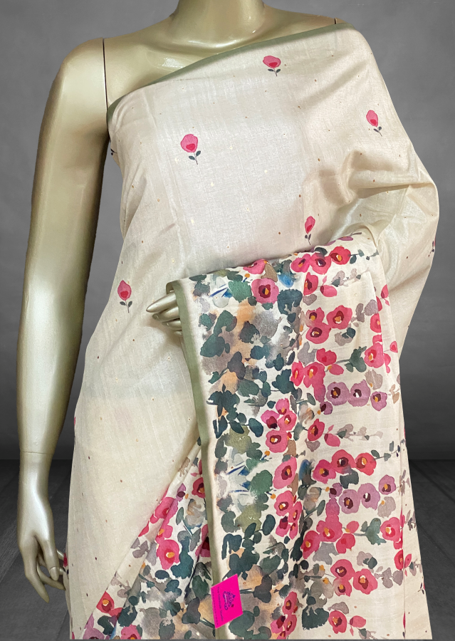 Apsara – Digital Floral Printed Semi Tussar Sarees SWS91