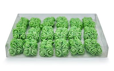 Green Foam Rose with Net on stick