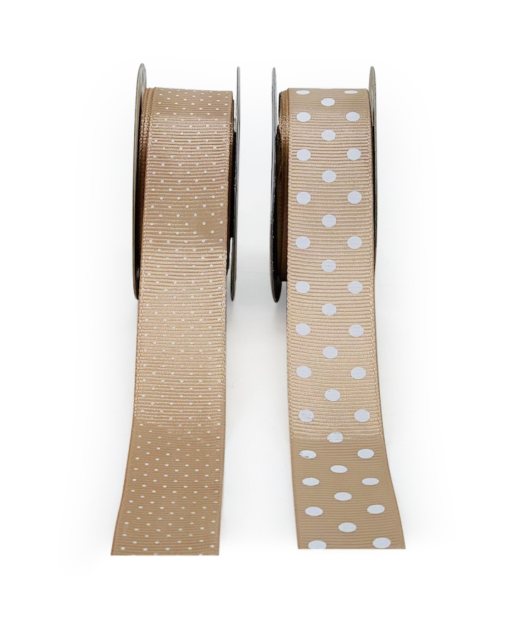 Polka Dot - Latte with White