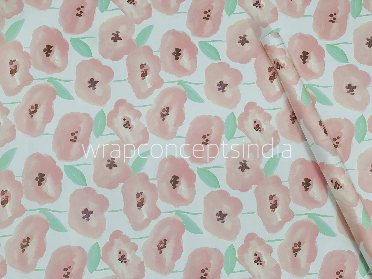 Floral Watercolor Gift Wrap Set – Lavender & Peach Blooms (Set of 2 Sheets)