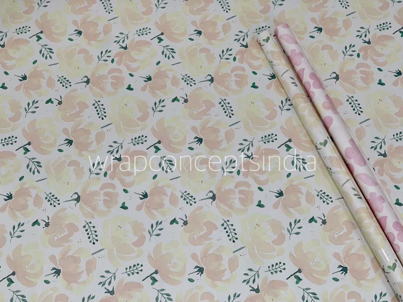 Citrus Bloom Gift Wrap Set – Lemon & Pink Blooms (Set of 2 Sheets)