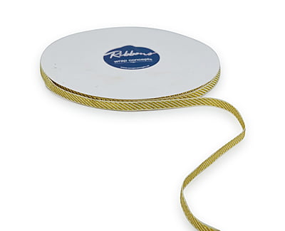 Ribbon with Gold Diagonal Stripes Ribbon with Gold Diagonal Stripes