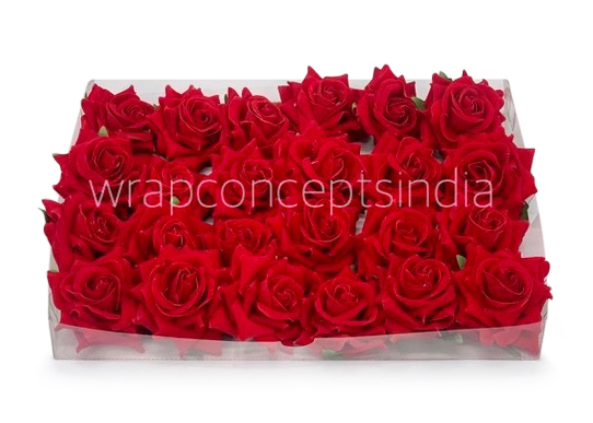 Rose With Leaves - Red