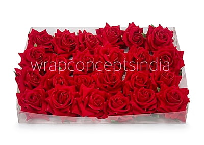 Rose With Leaves - Red