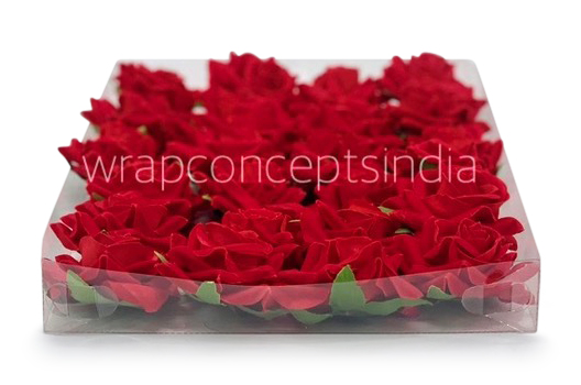 Rose With Leaves - Red