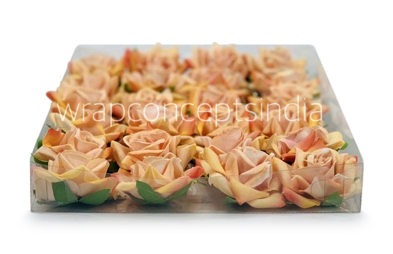Rose With Leaves - Peach