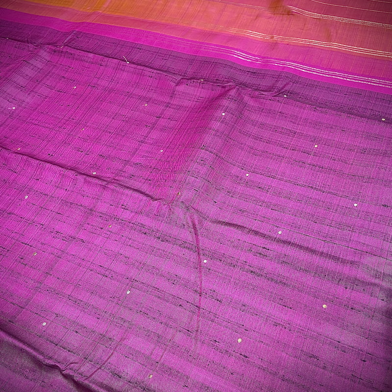 Berry Violet Kanchipuram with Meadow Orange