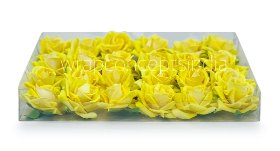 Rose With Leaves - Yellow
