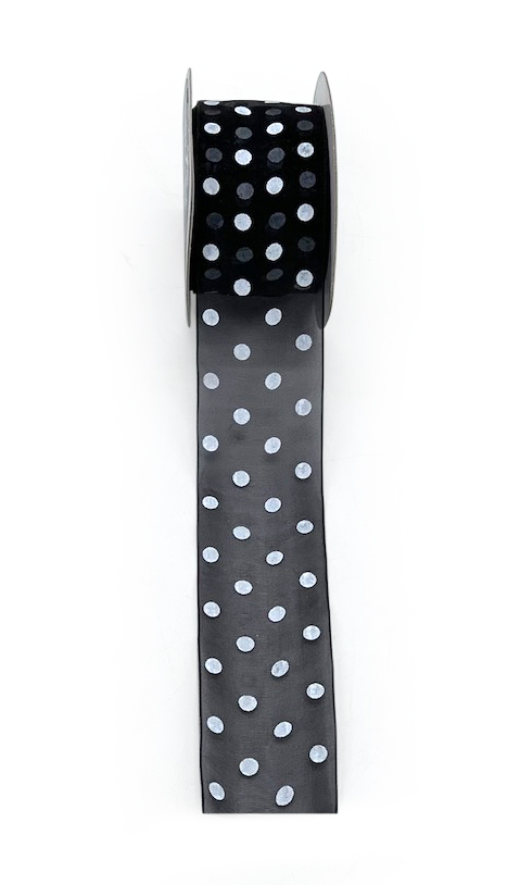 Organza Polka Ribbon - 4 cms