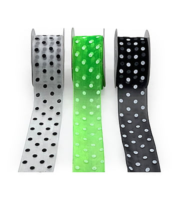 Organza Polka Ribbon - 4 cms