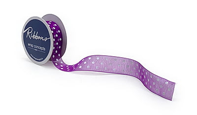 Organza Polka Ribbon - 2.5 cms
