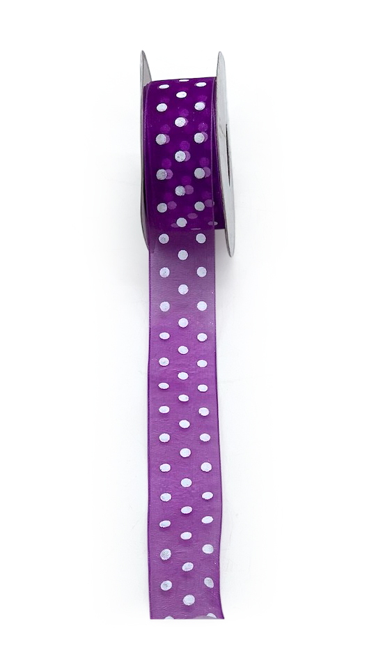 Organza Polka Ribbon - 2.5 cms