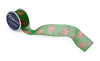 Emerald Flower Print Ribbon