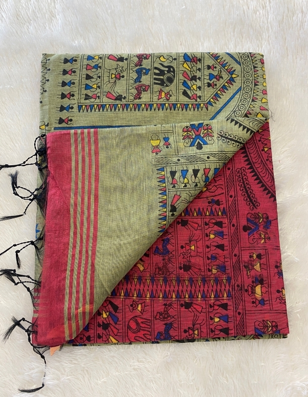 Veeksha - The Cotton Saree with Warli Art SWS108