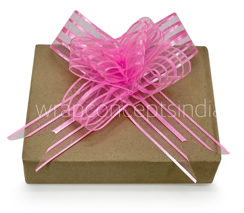 Organza Stripe Pull Bows - 50mm