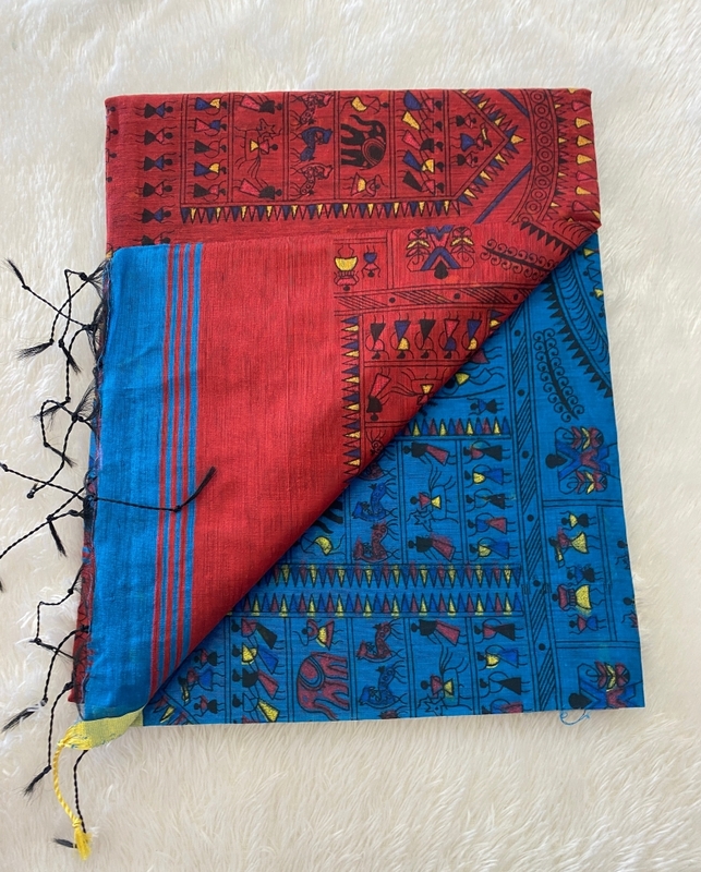 Veeksha - The Cotton Saree with Warli Art SWS108