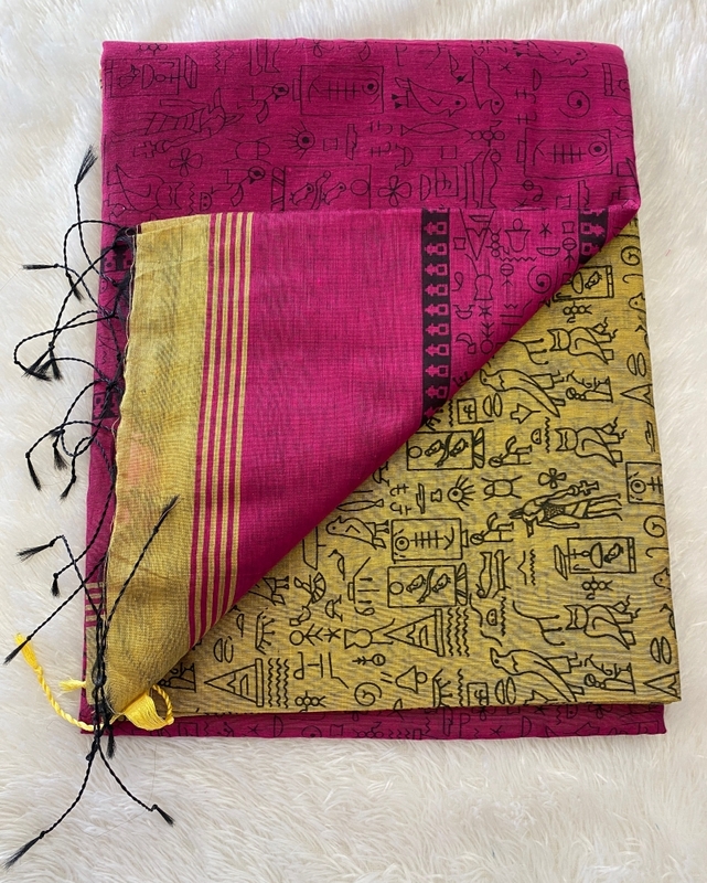 Veeksha - The Cotton Saree with Madhubani Art SWS111