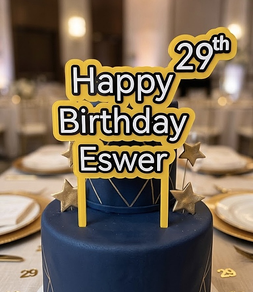 Custom Name & Age Cake Topper