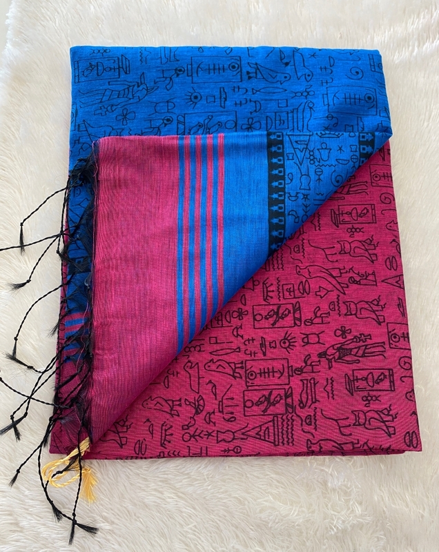 Veeksha - The Cotton Saree with Madhubani Art SWS111