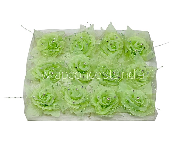 Lime Pearl Embellished Rose