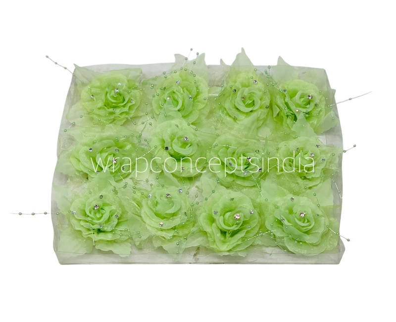 Lime Pearl Embellished Rose