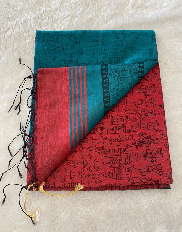 Veeksha - The Cotton Saree with Madhubani Art SWS111